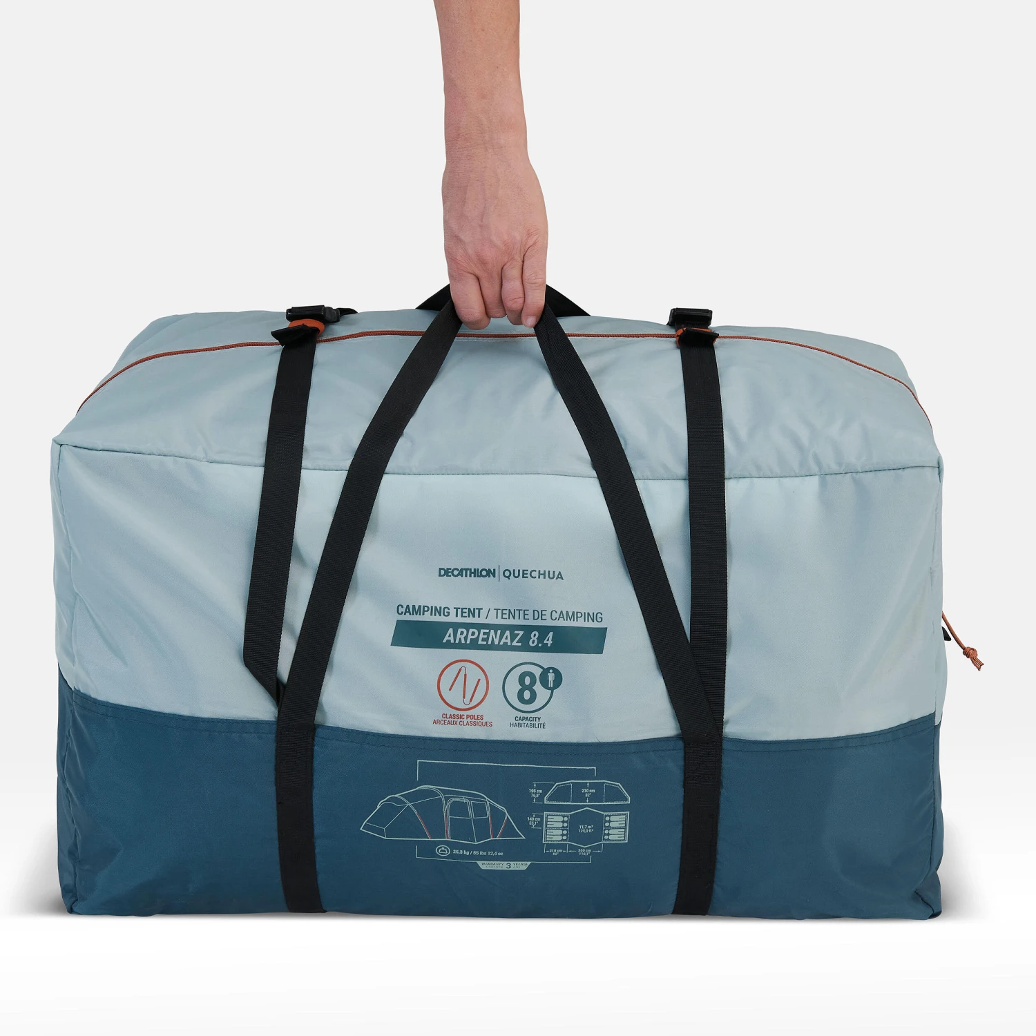 Quechua 8 Man Tent With Poles - Arpenaz 8.4 4 Quechua 8 Man Tent With Poles - Arpenaz 8.4 - Image 4