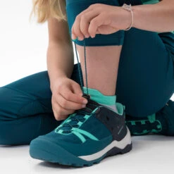 Quechua Kids’ Crossrock Hiking Shoes With Quick Lacing, Turquoise, From Size 35 To 38 -Quechua k0f74b02660df04bf4fecbb1a9489966b