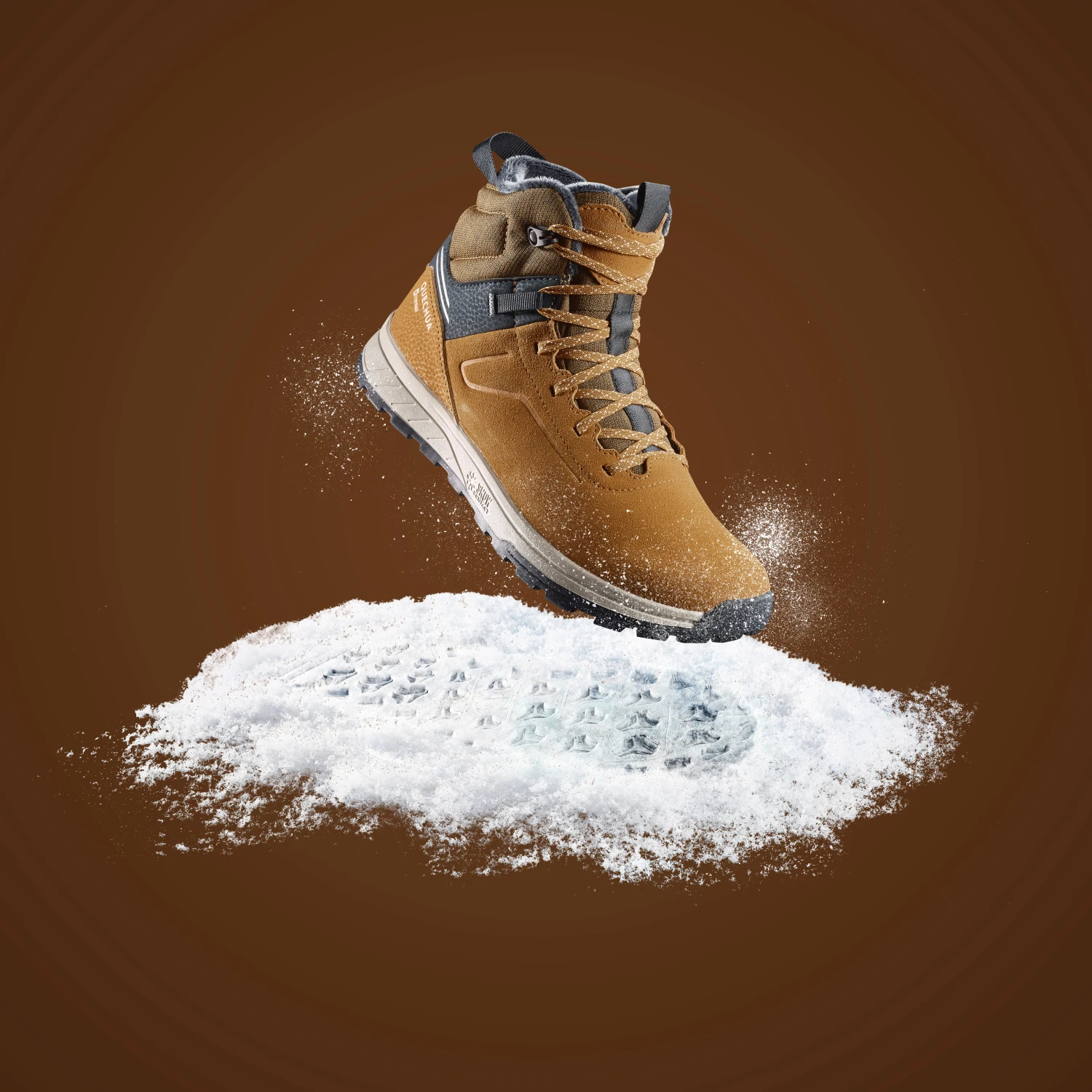 Quechua Kids' Warm And Waterproof SH500 Lace-up Leather Hiking Shoes - Size 2.5 2 Quechua Kids' Warm And Waterproof SH500 Lace-up Leather Hiking Shoes - Size 2.5 - Image 2