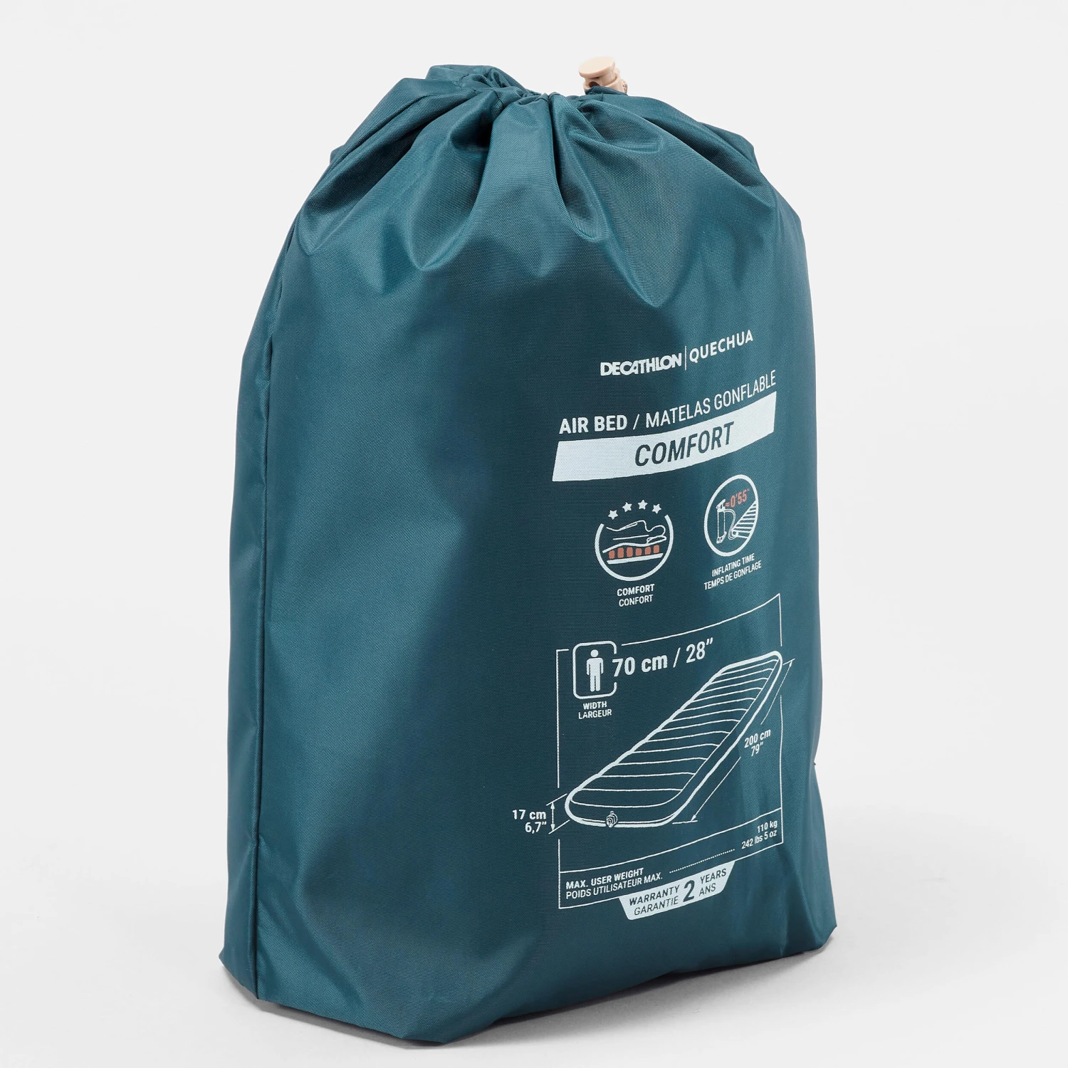 Quechua Inflatable Camping Mattress Air Comfort 70 Cm 1 Person 3 Quechua Inflatable Camping Mattress Air Comfort 70 Cm 1 Person - Image 3