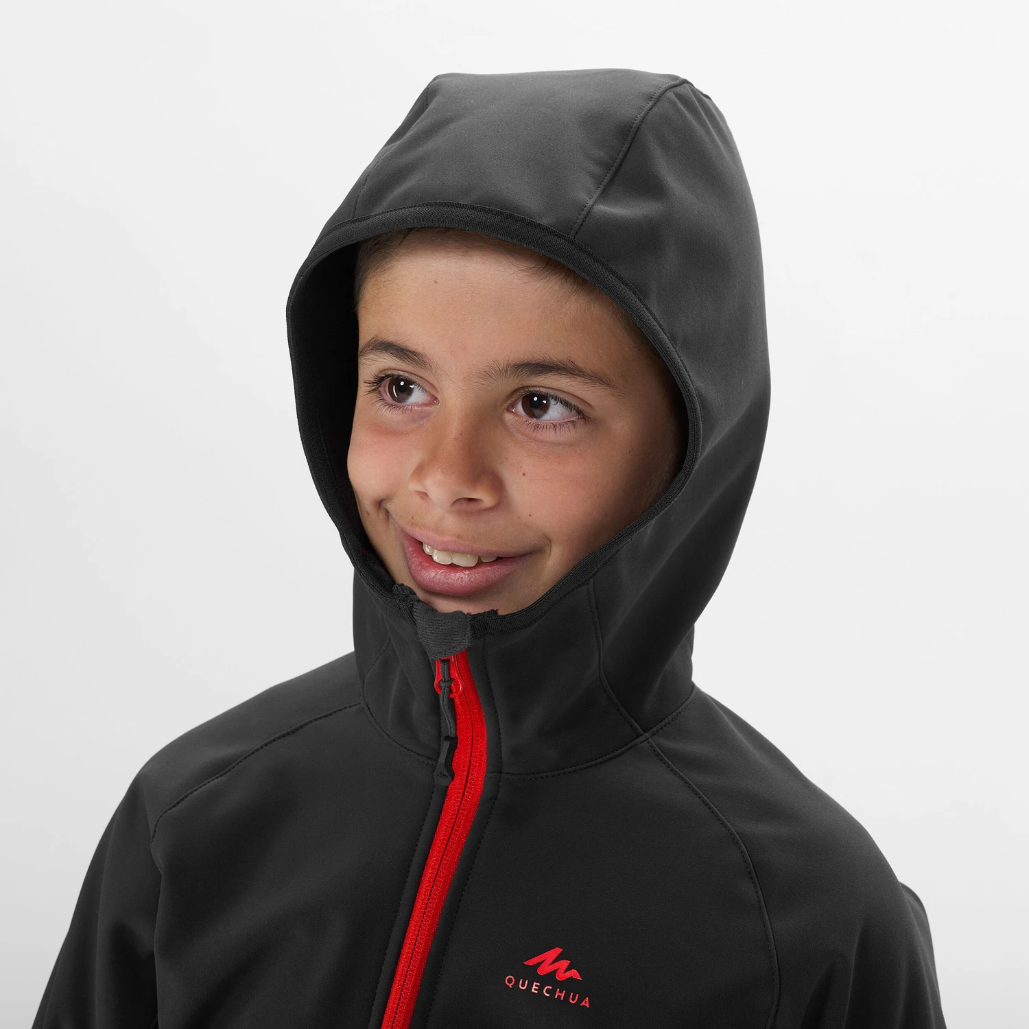 Quechua Kids’ Softshell Hiking Jacket - MH550 Black 11 Quechua Kids’ Softshell Hiking Jacket - MH550 Black - Image 11